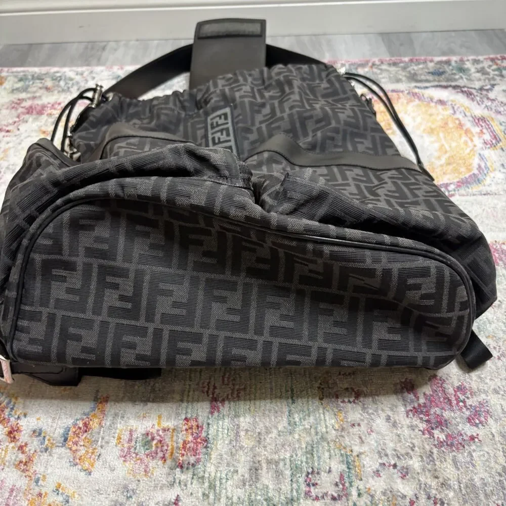 Fendi Nylon Zucca Drawstring Backpack